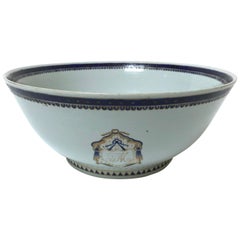 Late 18th-Early 19th Century Large Chinese Export Armorial Bowl