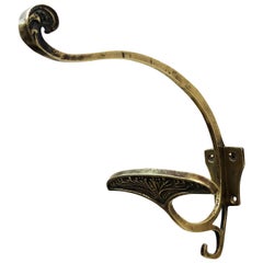 Art Nouveau Brass Coat Hook