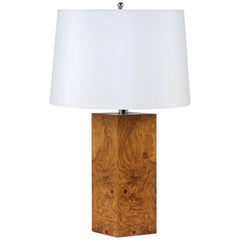 Modern-Style Burl Wood Table Lamp