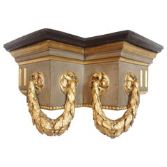 Vintage French Baroque Style Parcel-Gilt Carved Wood Wall Bracket, Sconce, or Shelf