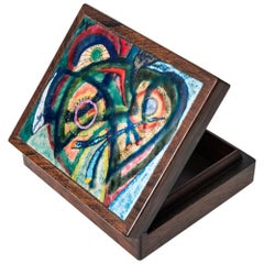 Alfred Klitgaard Handcrafted Box in Rosewood and Enamel by Alfred Klitgaard