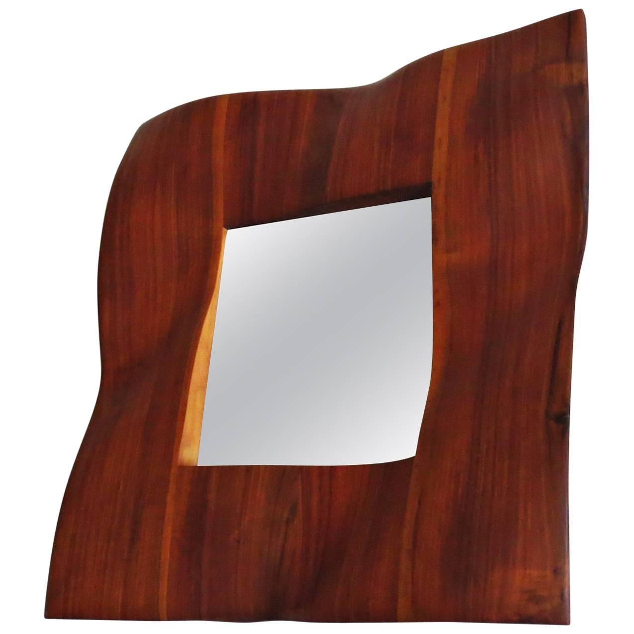 Mirror "Wave", Walnut, Organic modern, handcrafted in Germany For Sale