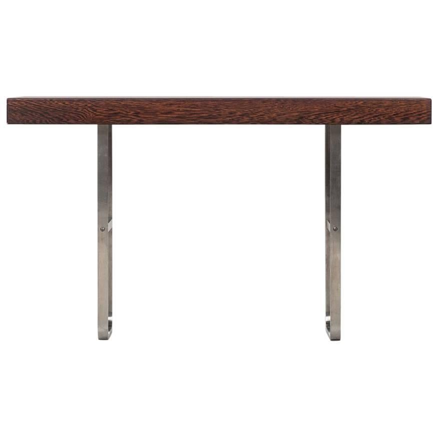 Side Table in Steel and Wengé Probably Produced in Denmark For Sale