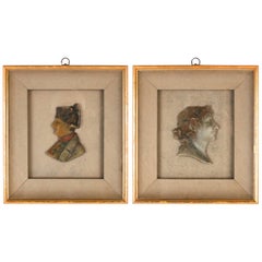 Pair of Wax Reliefs Attrib. to Pierre-Phillips Thomire of Napoleon and Josephine