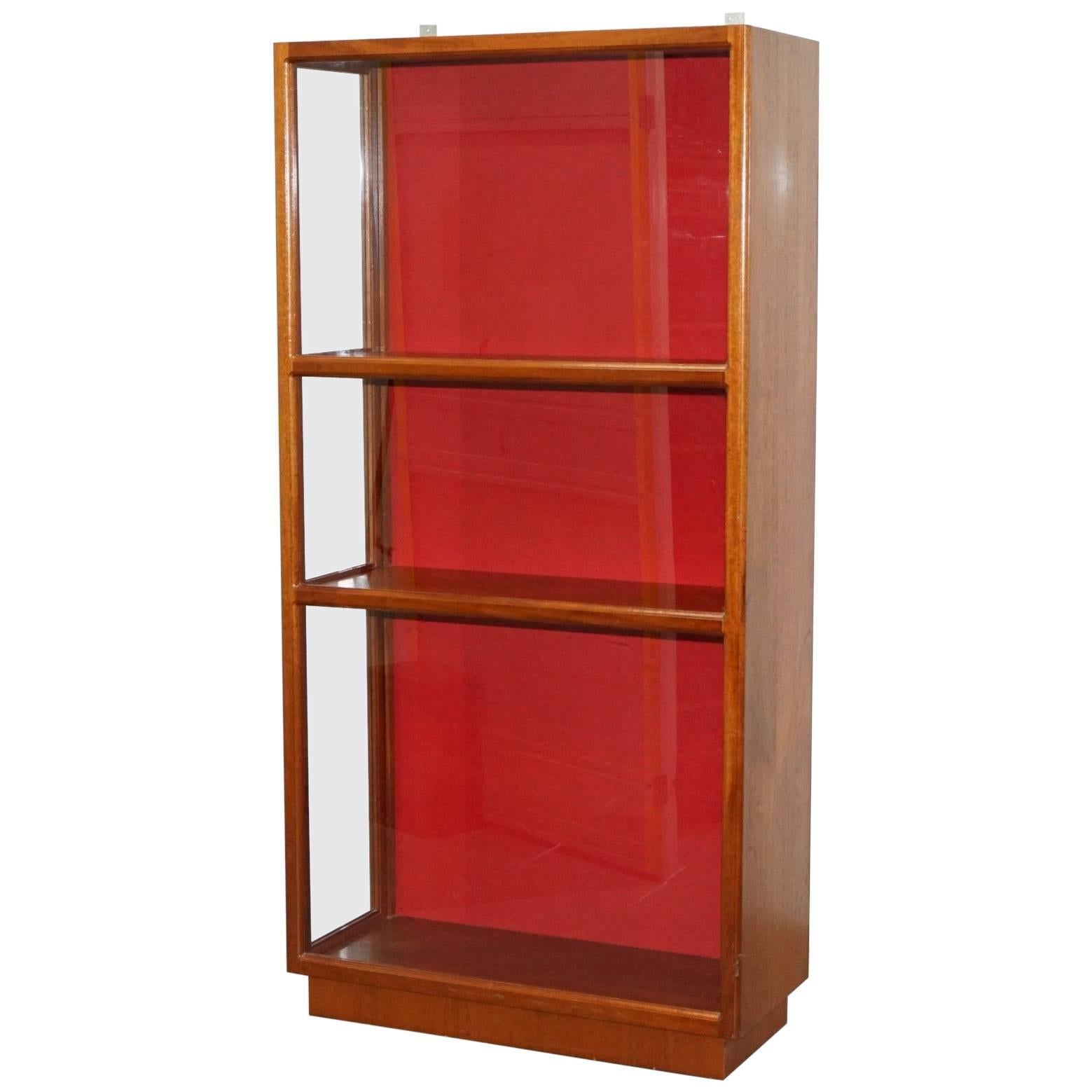 Vintage Mahogany Large Shop Display Cabinet Glazed Locked to the Side Taxidermy
