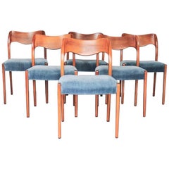 Set of Six Niels Otto Moller Dining Chairs Model 71 for Moller Models, Denmark