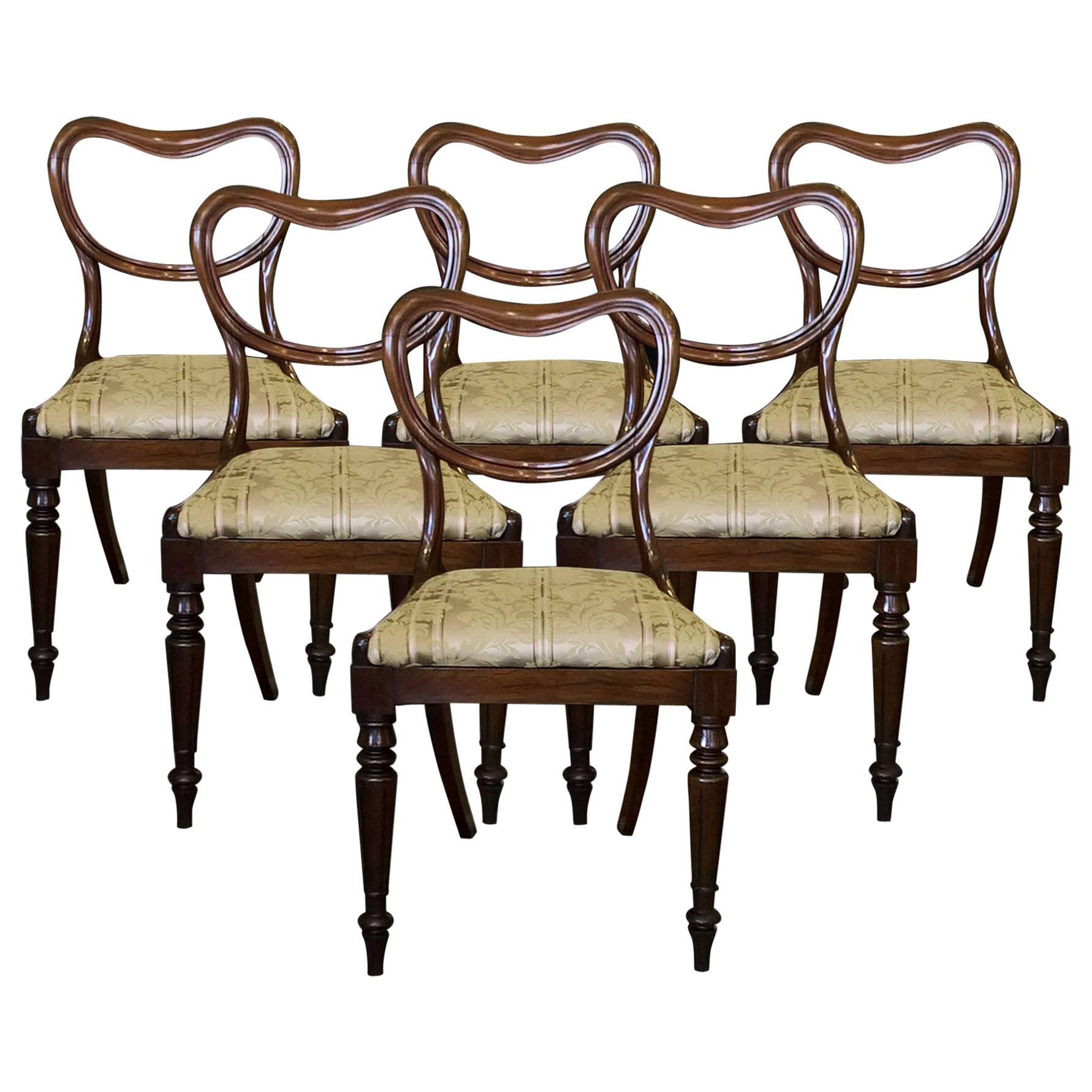 Six Late Regency Rosewood Dining Chairs For Sale