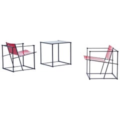 Set of Cubic Chairs & Table by Radboud Van Beekum for Pastoe, Netherlands, 1980s