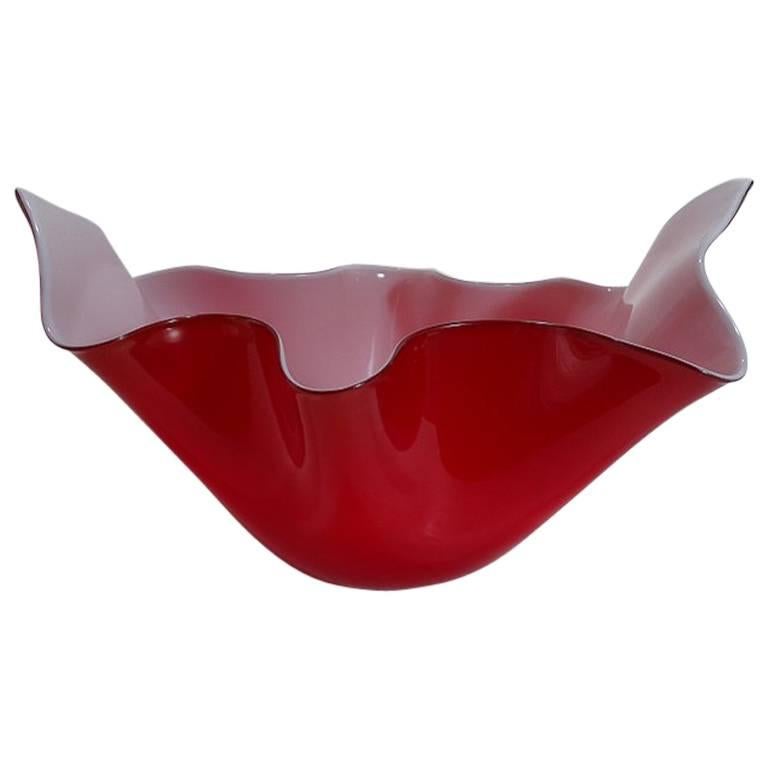 1950 Fulvio Bianconi for Venini Murano Glass "Fazzoletto" Vase "Incamiciato" For Sale