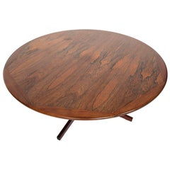 Danish Modern Rosewood Pedestal Base Coffee Table