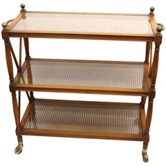 Hollywood Regency Neoclassical Style Bar Cart with Three Tiers