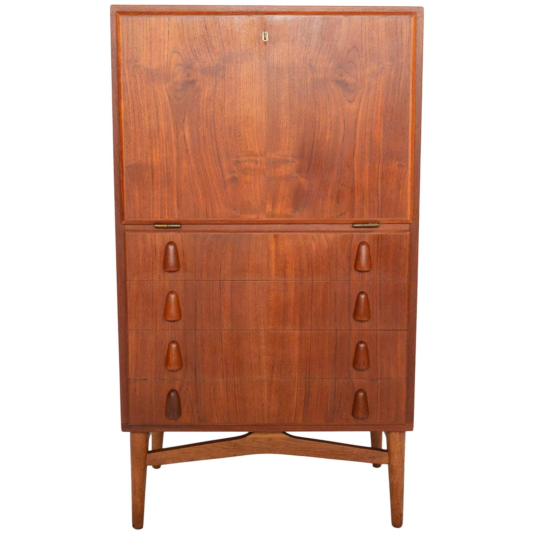 Danish Modern Midcentury Dry Bar Dresser Cabinet in Teak