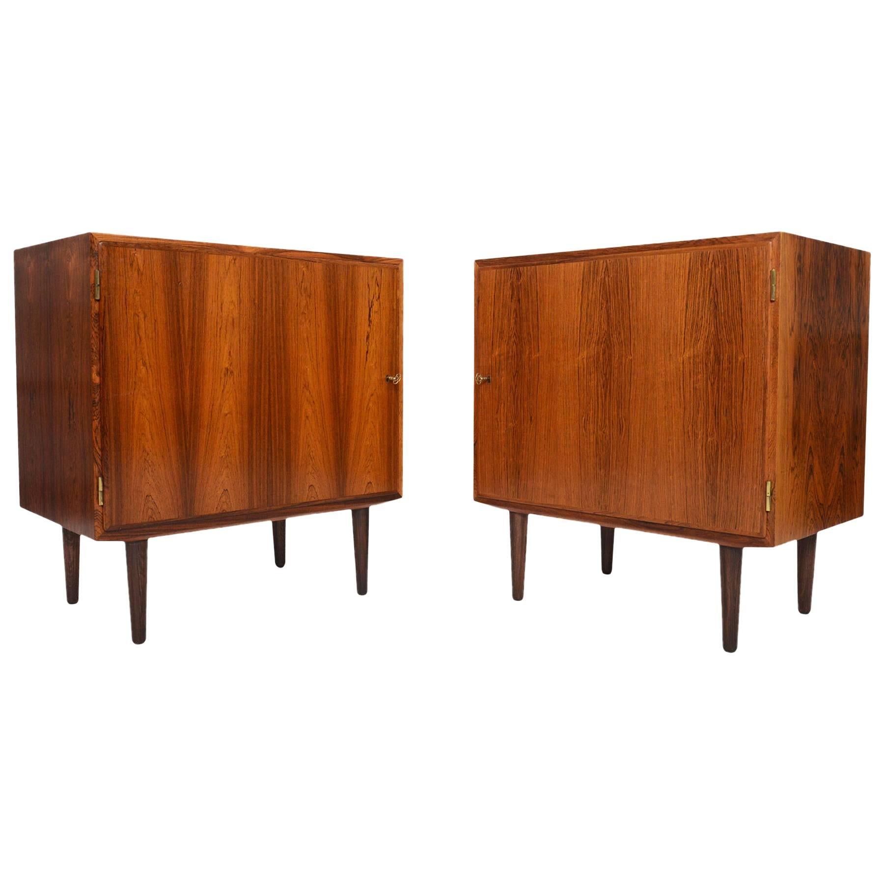 Pair of Carlo Jensen for Poul Hundevad Rosewood Nightstands
