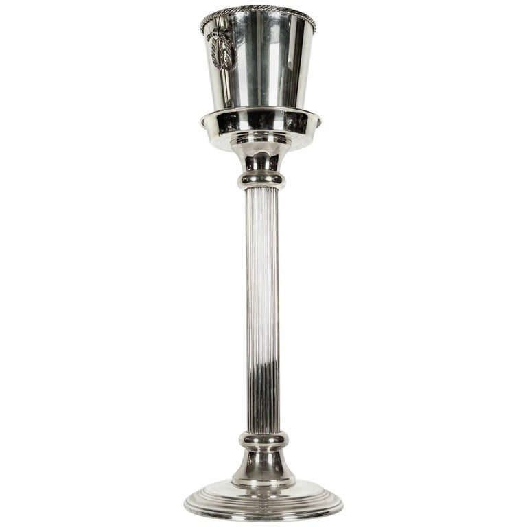 Brass Ice Bucket on Faux Bamboo Stand by MaitlandSmith at 1stdibs