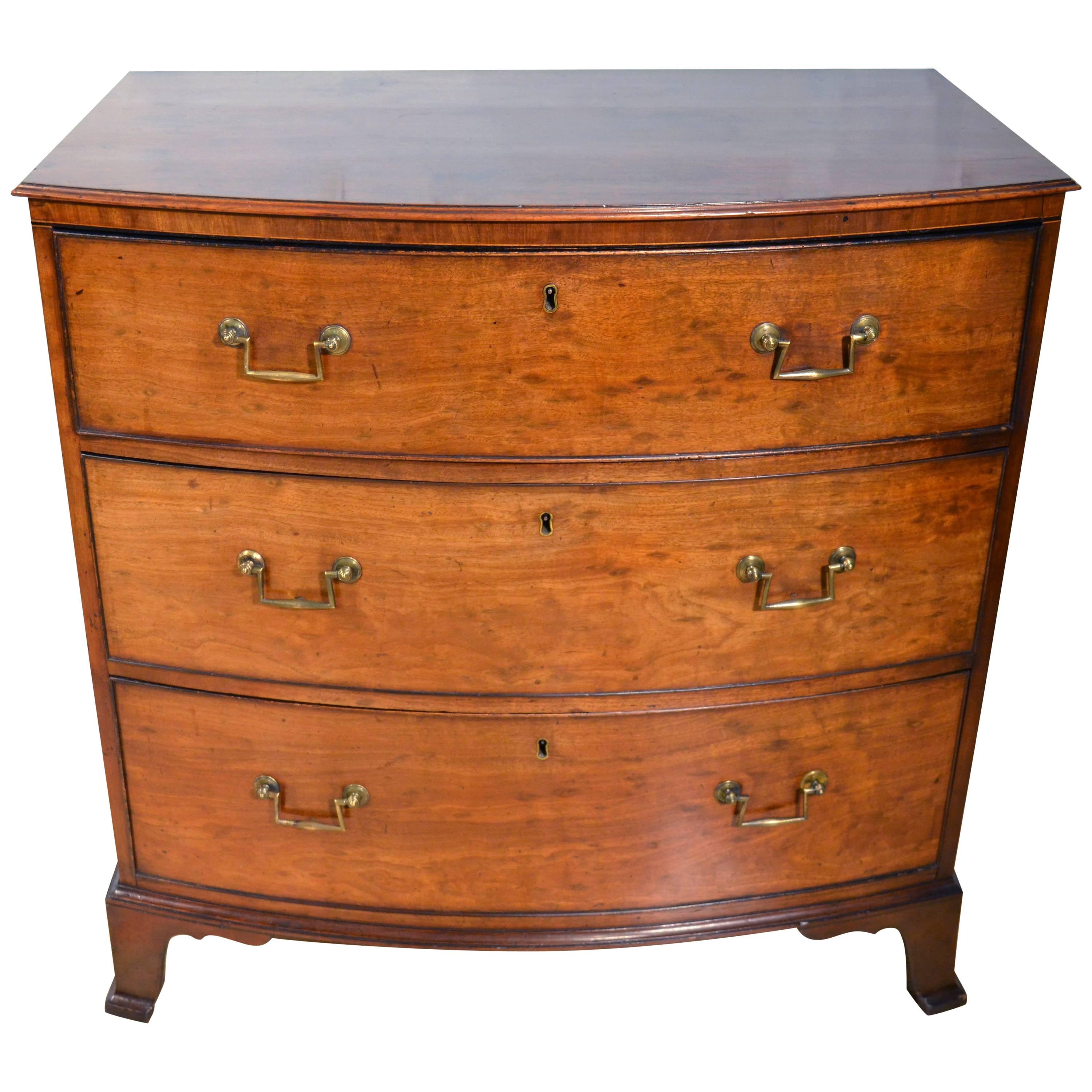 English Regency Bow Fronted Chest of Drawers