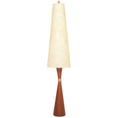 Italian Modern Teak Hourglass Floor Lamp