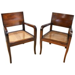 Pair of Mid-20th Century Mahogany Armchairs