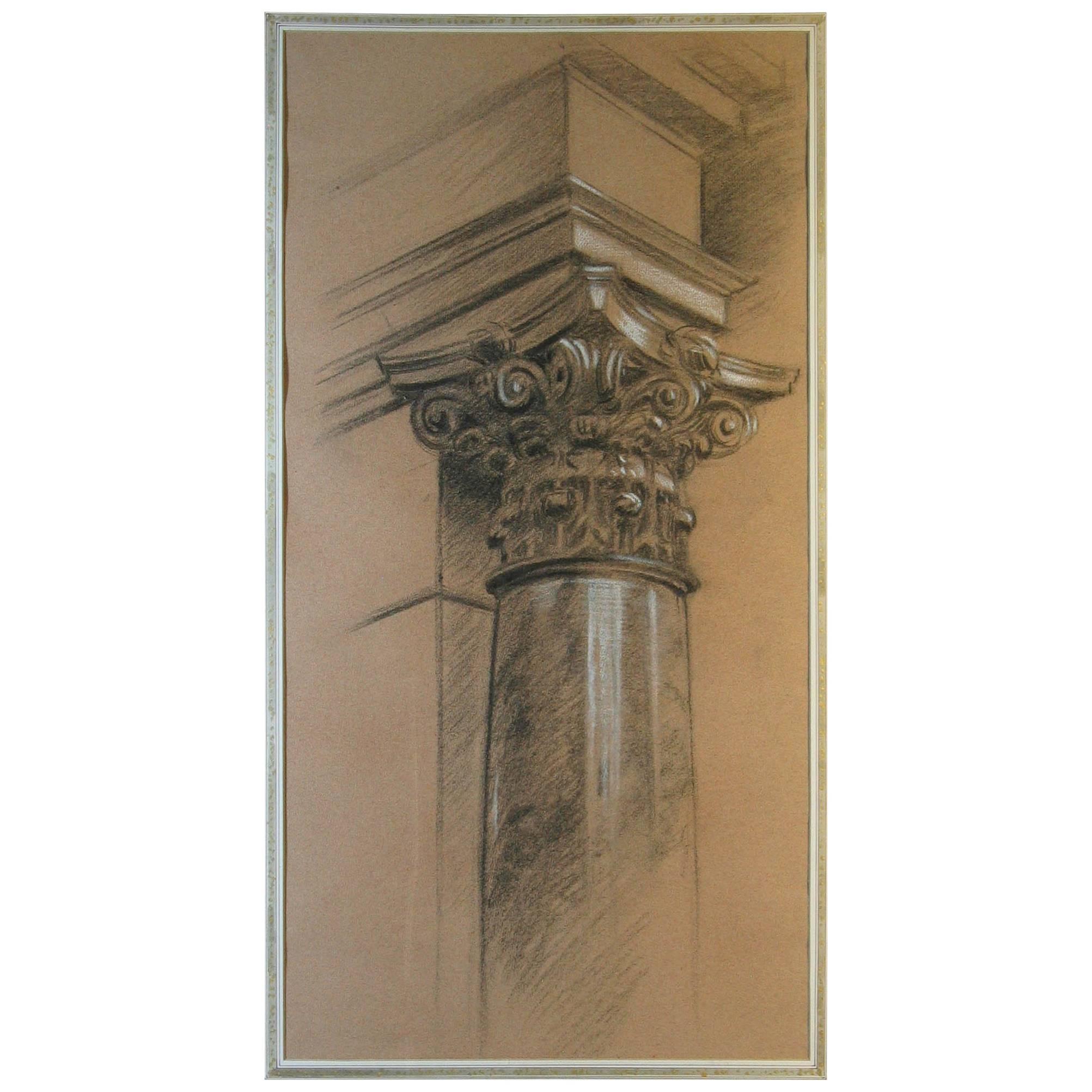Drawing of Architectural Element, Mid-20th Century For Sale