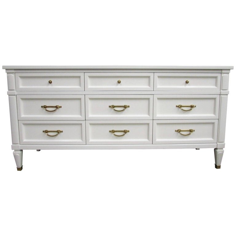 White Fine Furniture Lacquered Chest of Drawers at 1stDibs
