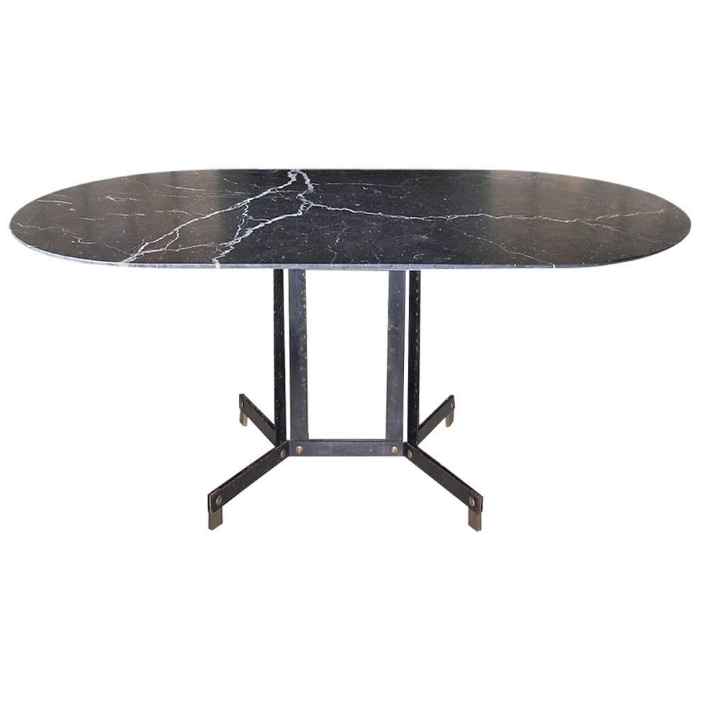 Ignazio Gardella for Azucena, Dining Table in Black Marquinia Marble, 1950