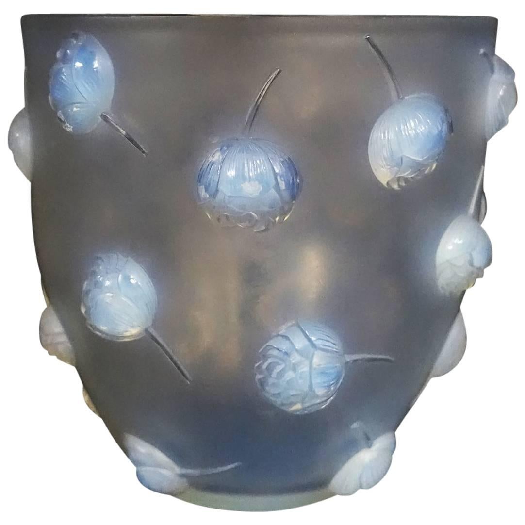 Rene Lalique Opalescent Vase "Pivoines"