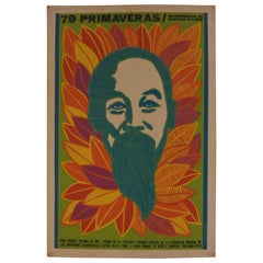 Vintage Original Political Poster Art, Norwegian, 1970s