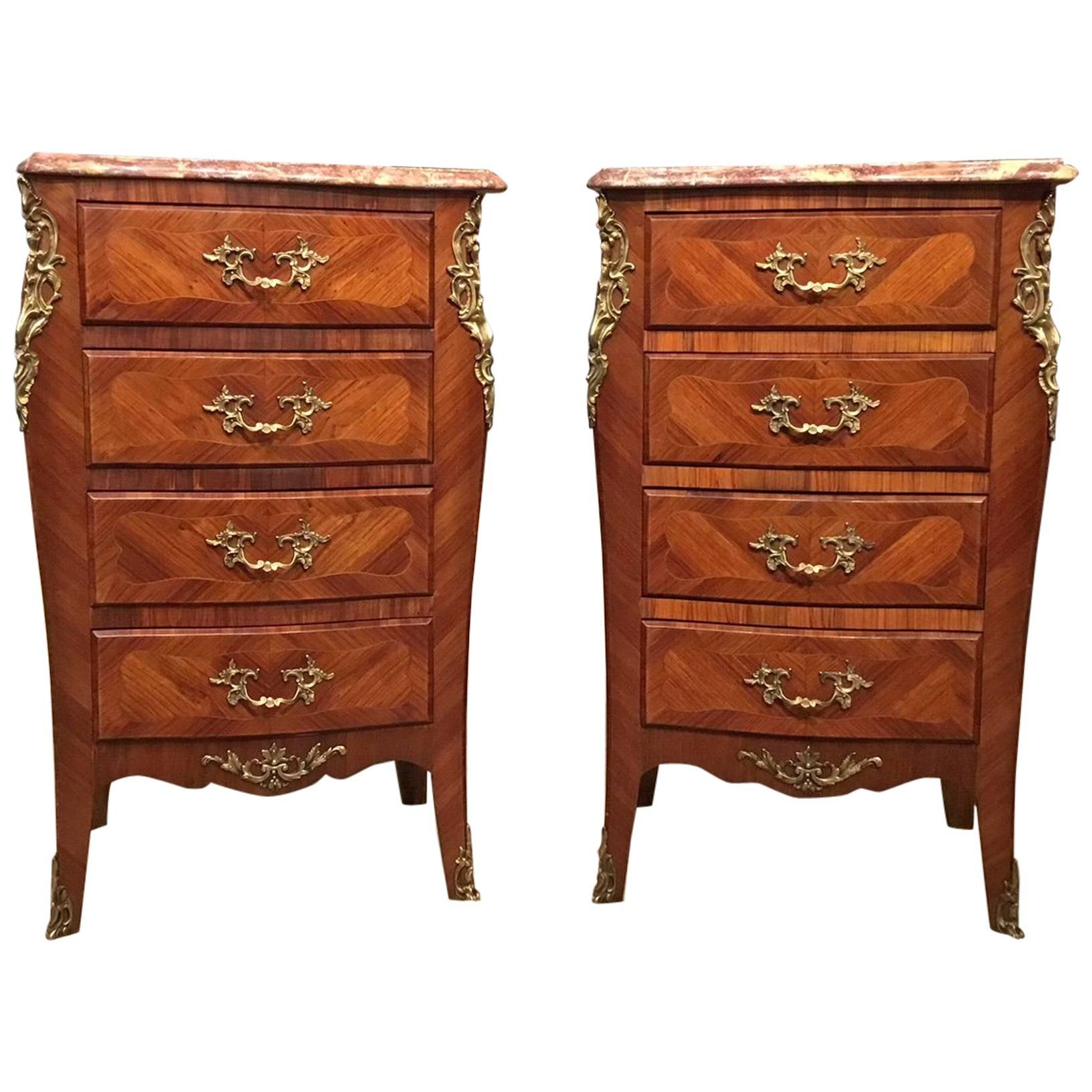 Fine Pair of Late 19th Century French Kingwood Bedside Chests