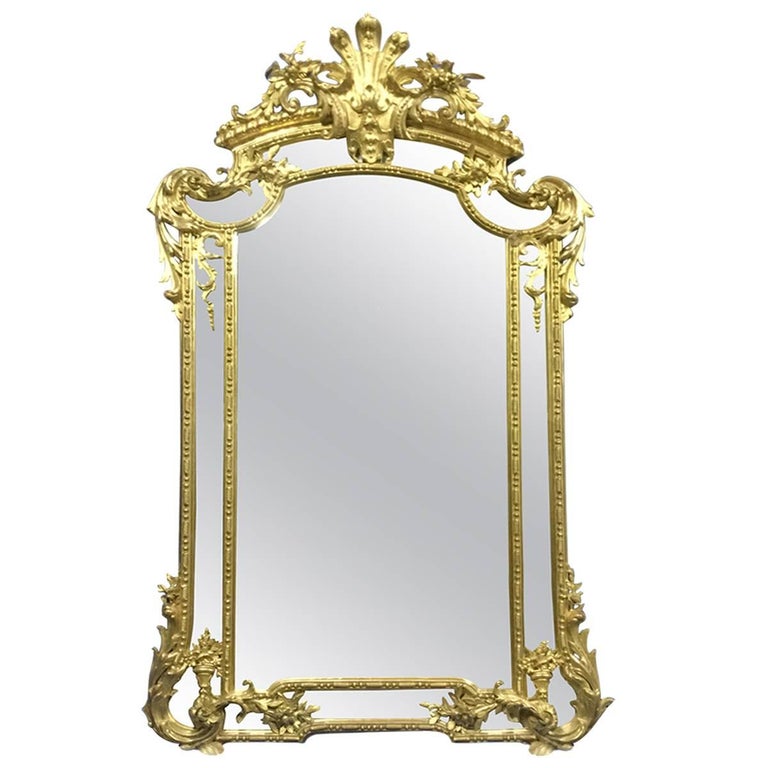Palatial Very Glamorous 19th Century French Gilt Mirror For Sale at 1stDibs