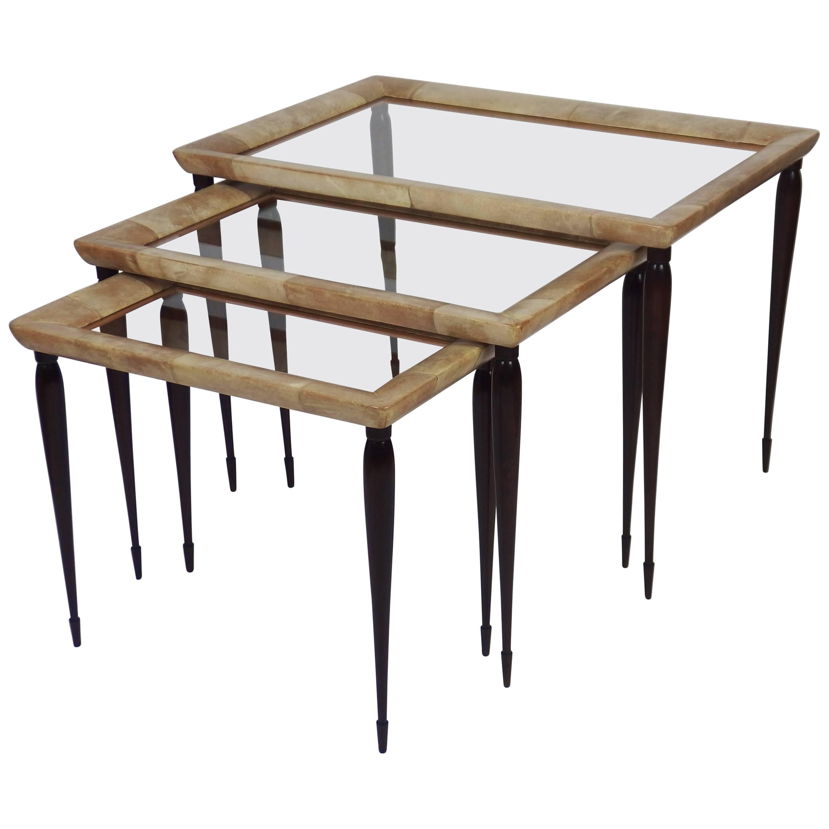 Three Nesting Tables Attributed to Aldo Tura