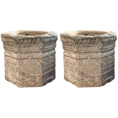 Pair of Grey Sandstone Water Well, 17th Century, India