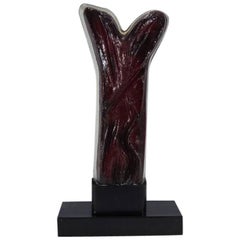 1989 Riccardo Licata for Berengo Arts Murano Glass "Alfabeto" Sculpture Signed