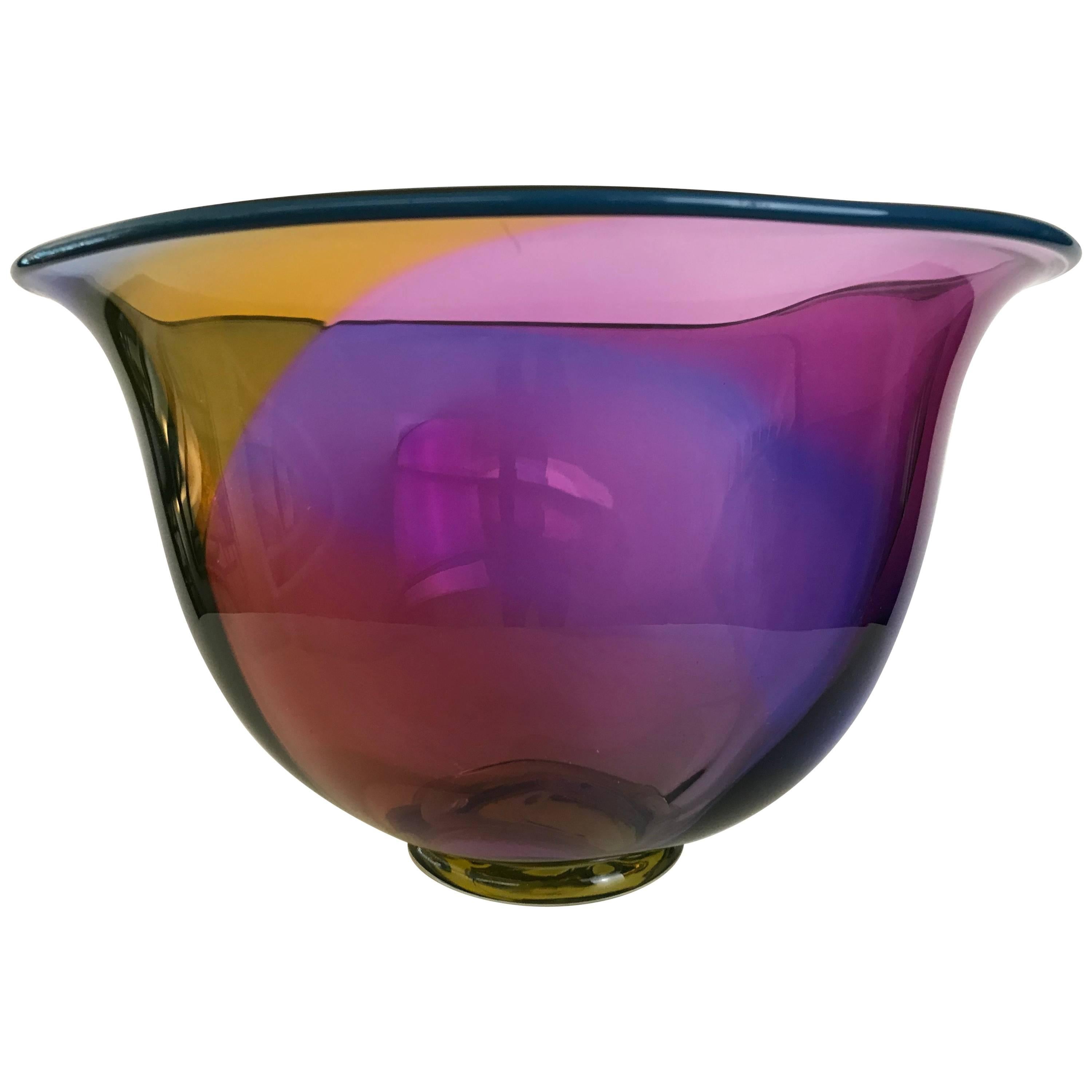 Modern Art Glass Bowl by Jan Erik Ritzman and Sven-Åke Carlsson, Transjö Hytta