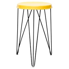 Dutch Minimalist Tjerk Reijenga Stool with Yellow Seat for Pilastro, 1950s