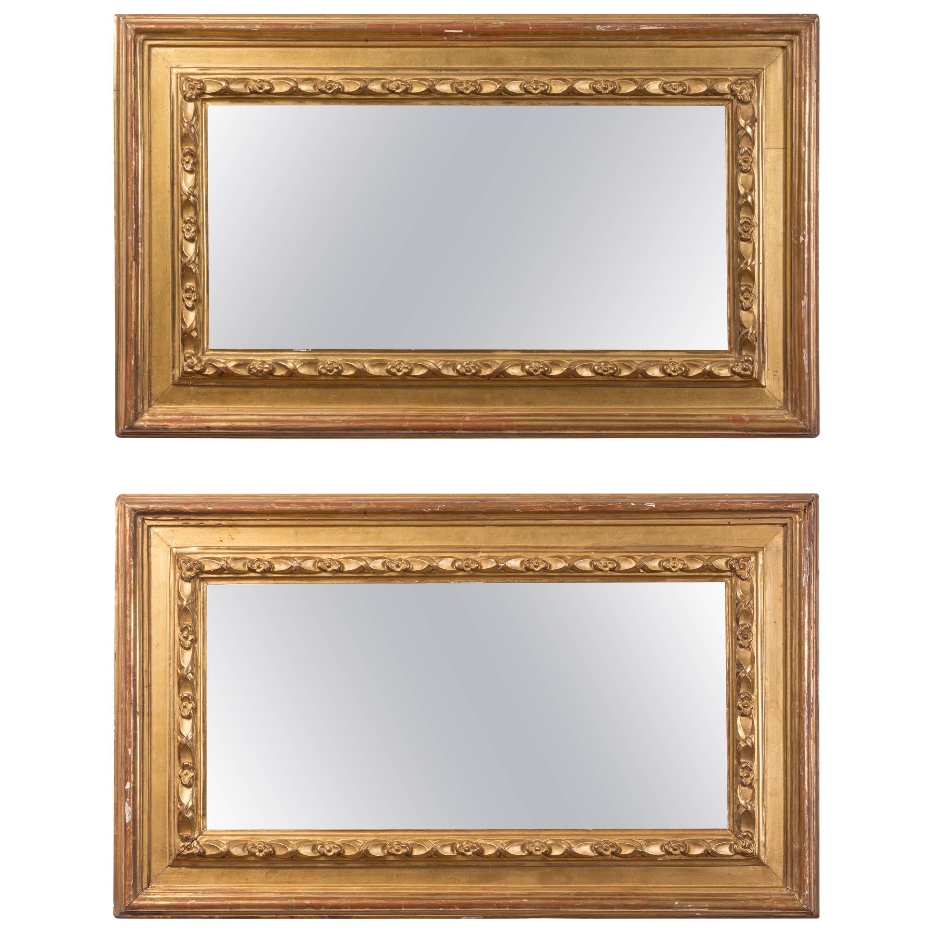 Paire de miroirs rectangulaires espagnols du 19ème siècle