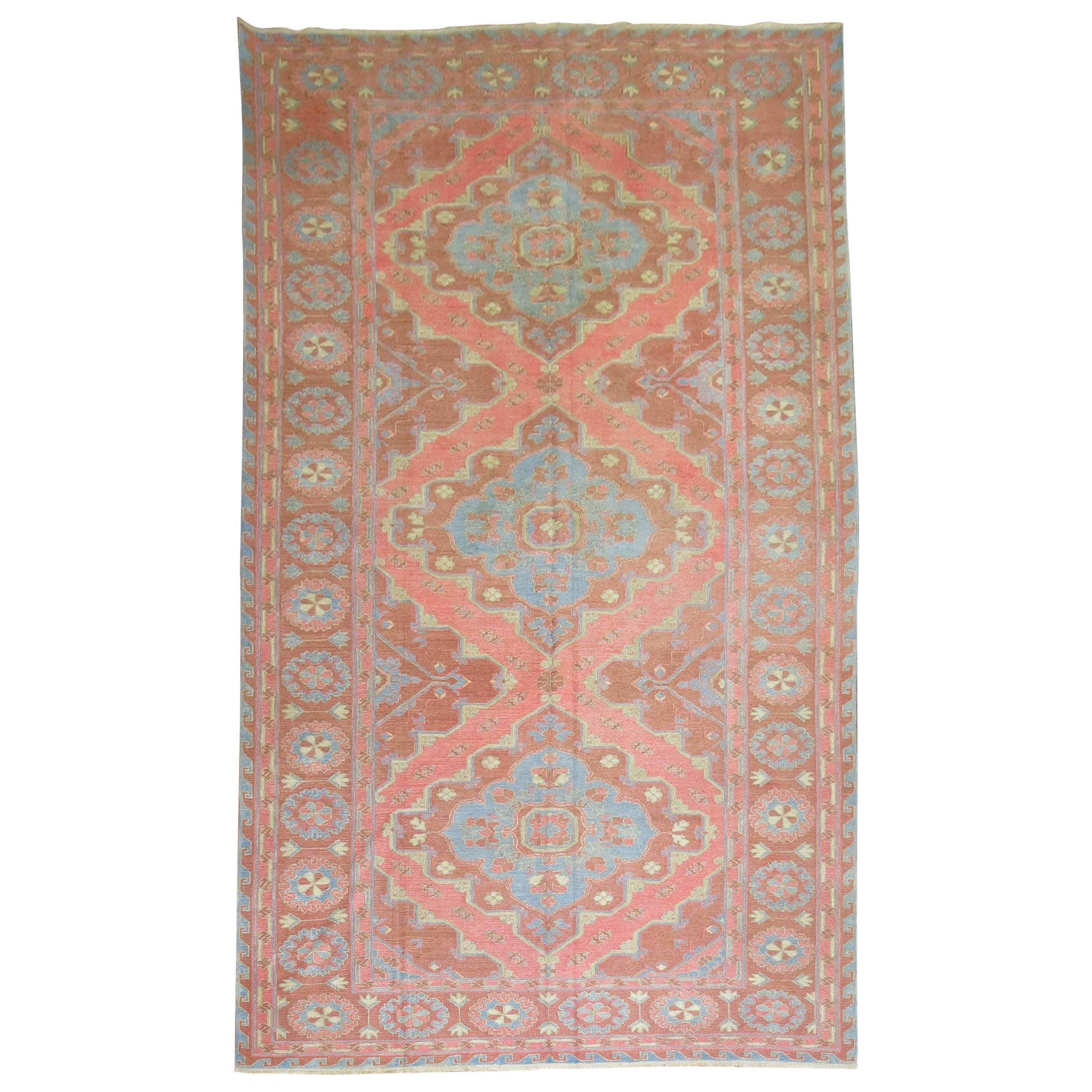 Pink Vintage Turkish Kilim Rug