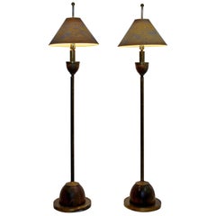 Mid-Century Modern Hart Associates Pair of Brass Floor Lamps 1960s