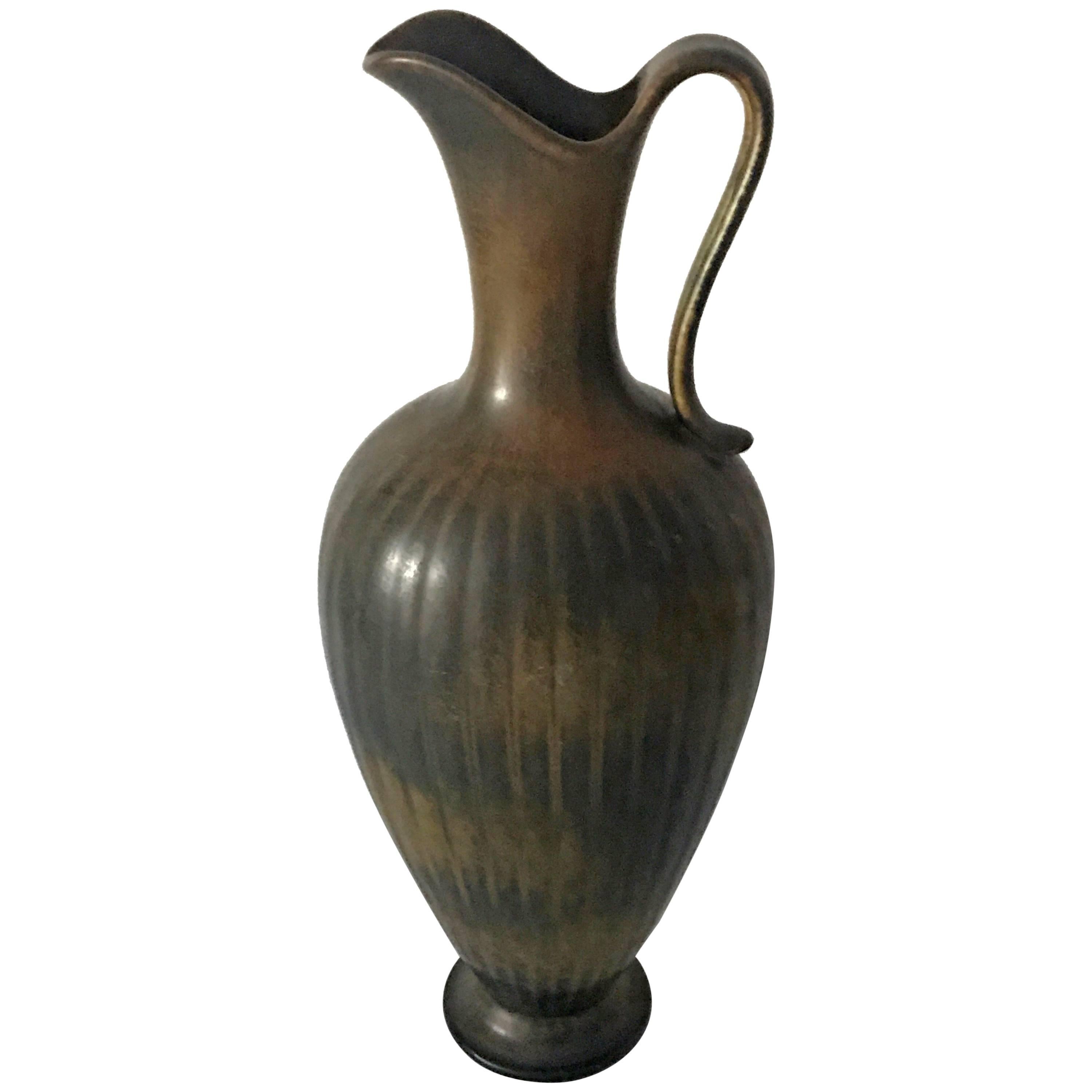 Large Swedish Rörstrand Gunnar Nylund Ceramic Amphora Vase or Decanter, 1950 For Sale