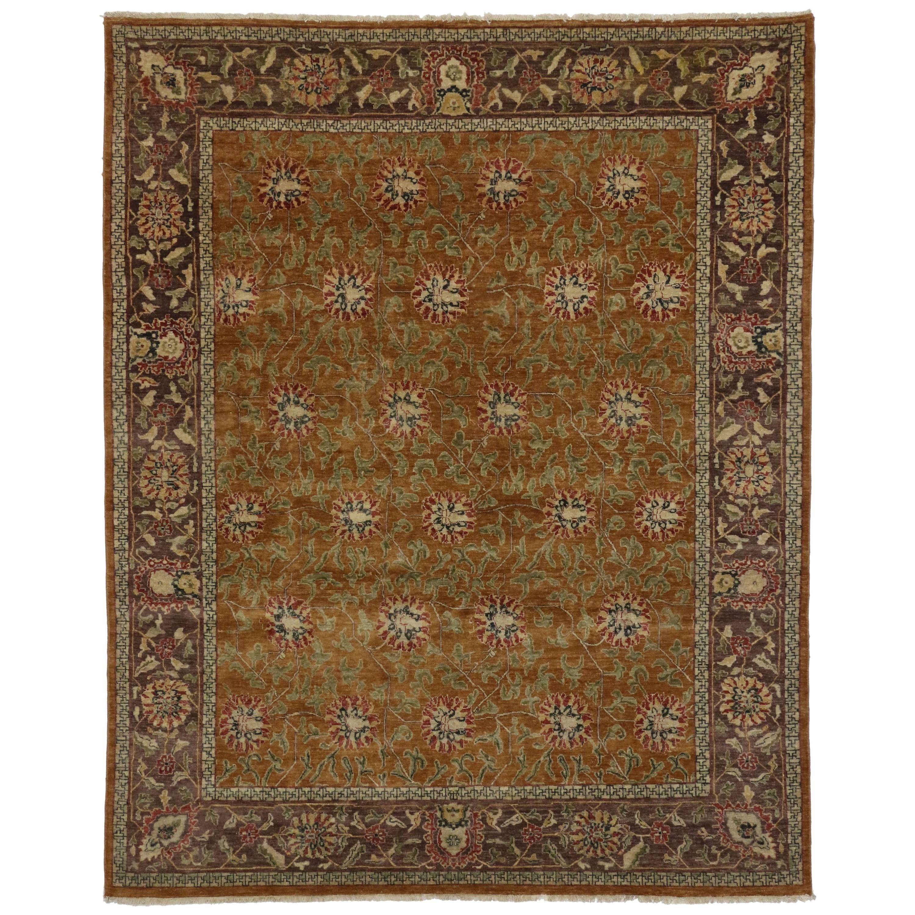 New Contemporary Indian Area Rug with Rustic Arts and Crafts Style