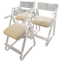Vintage Vivid of Los Angeles 1980s Trio of Lucite Bar Stools