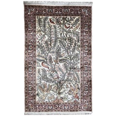 Vintage Kashmir Silk Rug