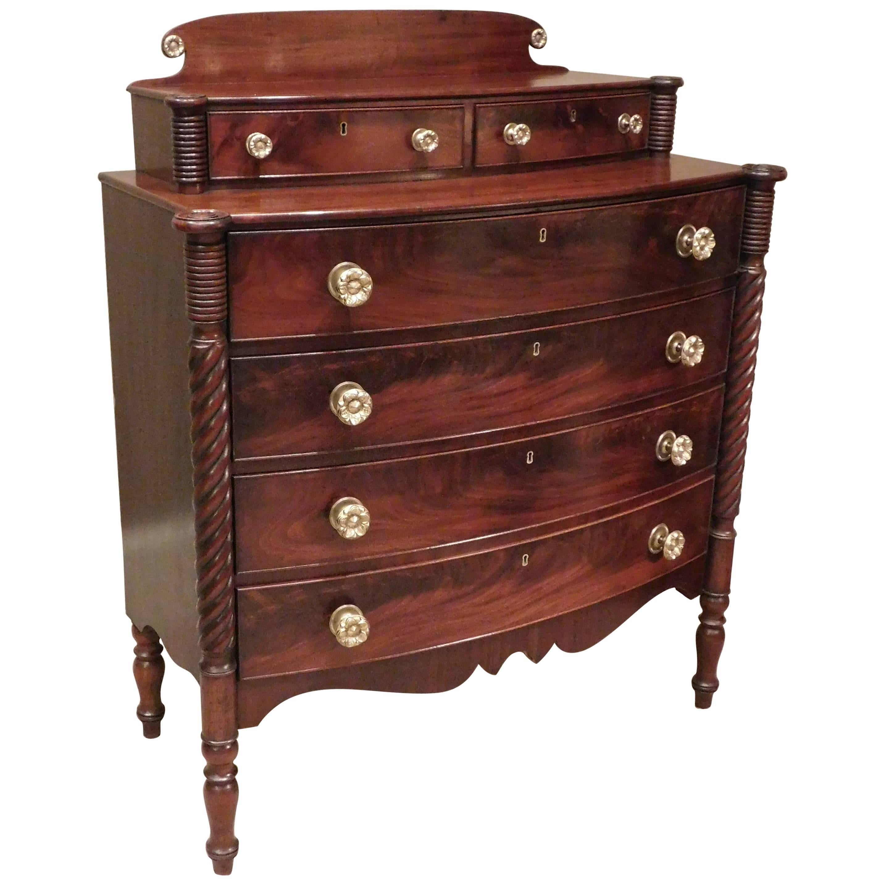 Federal Cookie-Corner Step-Back Chest, New England, circa 1810 For Sale