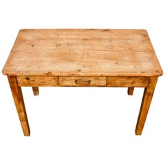 Antique Rustic Pine Work Table or Farmhouse Desk