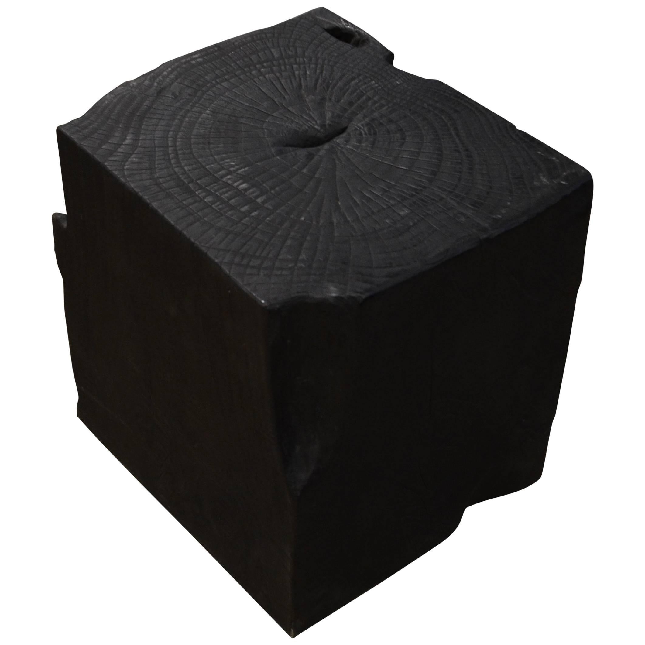 Andrianna Shamaris Triple Burnt Teak Wood Side Table