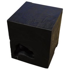 Andrianna Shamaris Triple Burnt Teak Wood Side Table