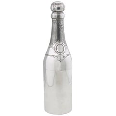 Art Deco Barware Polished Aluminum Champagne Bottle Cocktail Martini Shaker
