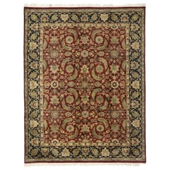 Tapis indien traditionnel vintage avec motif persan et style maison de maître