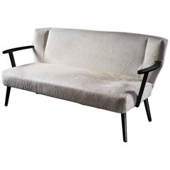 Sofa Alpina, White Cowhide Upholstery
