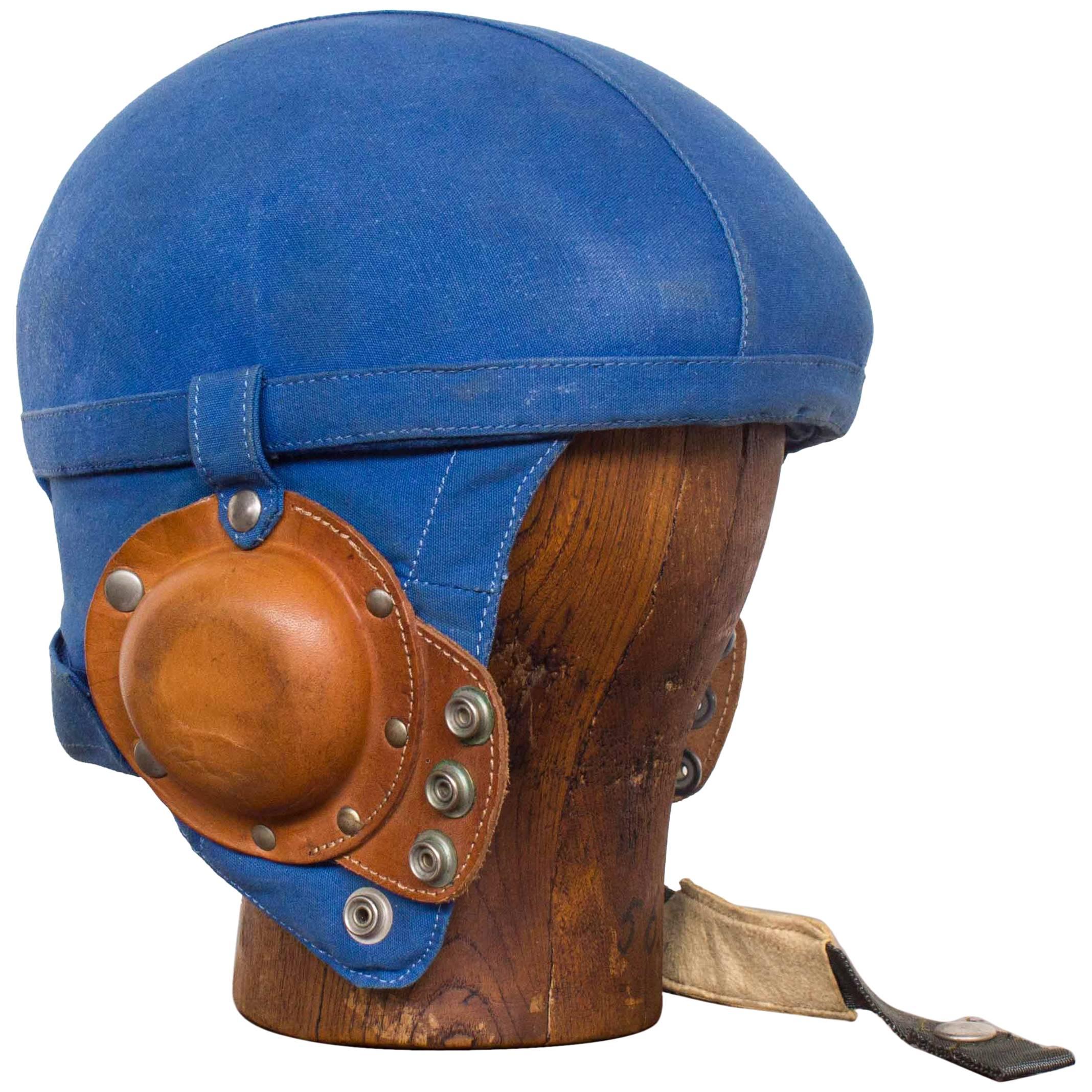 Belgian Air Force Pilot Helmet, 1940-1950 with Hat Block Mannequin Head For Sale