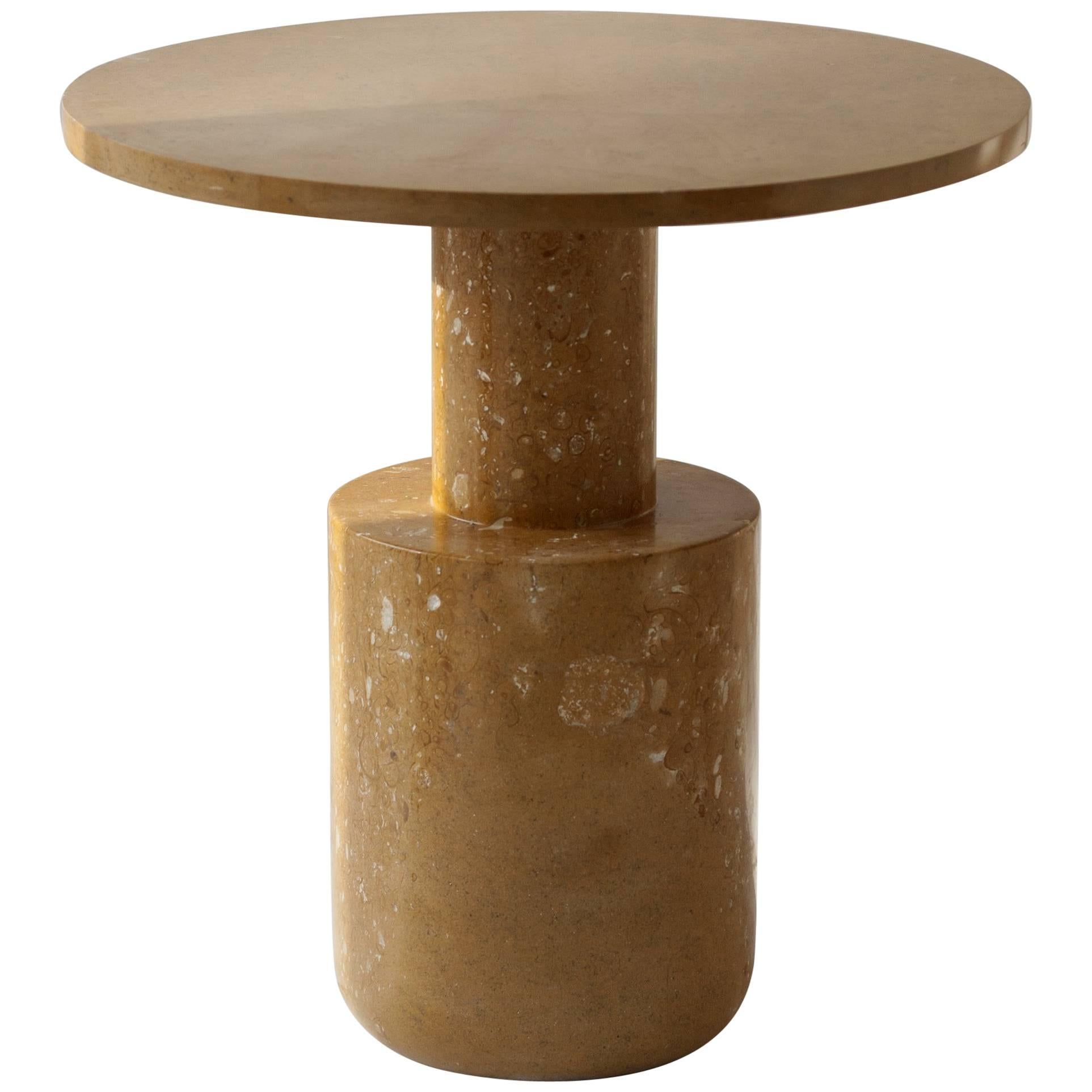 Contemporary Sienna Plateau Edition Cocktail Table in Dune Yellow Marble  For Sale