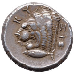 Ancient Greek Silver Tetradrachm Coin from Cyzicus, 380 BC